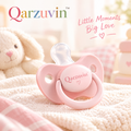 Qarzuvin™ Ultra-Soft Silicone Baby Pacifier – Ergonomic Breathable Shield with Easy-Grip Ring, BPA-Free Soother for Newborns &amp; Infants, Pastel Pink